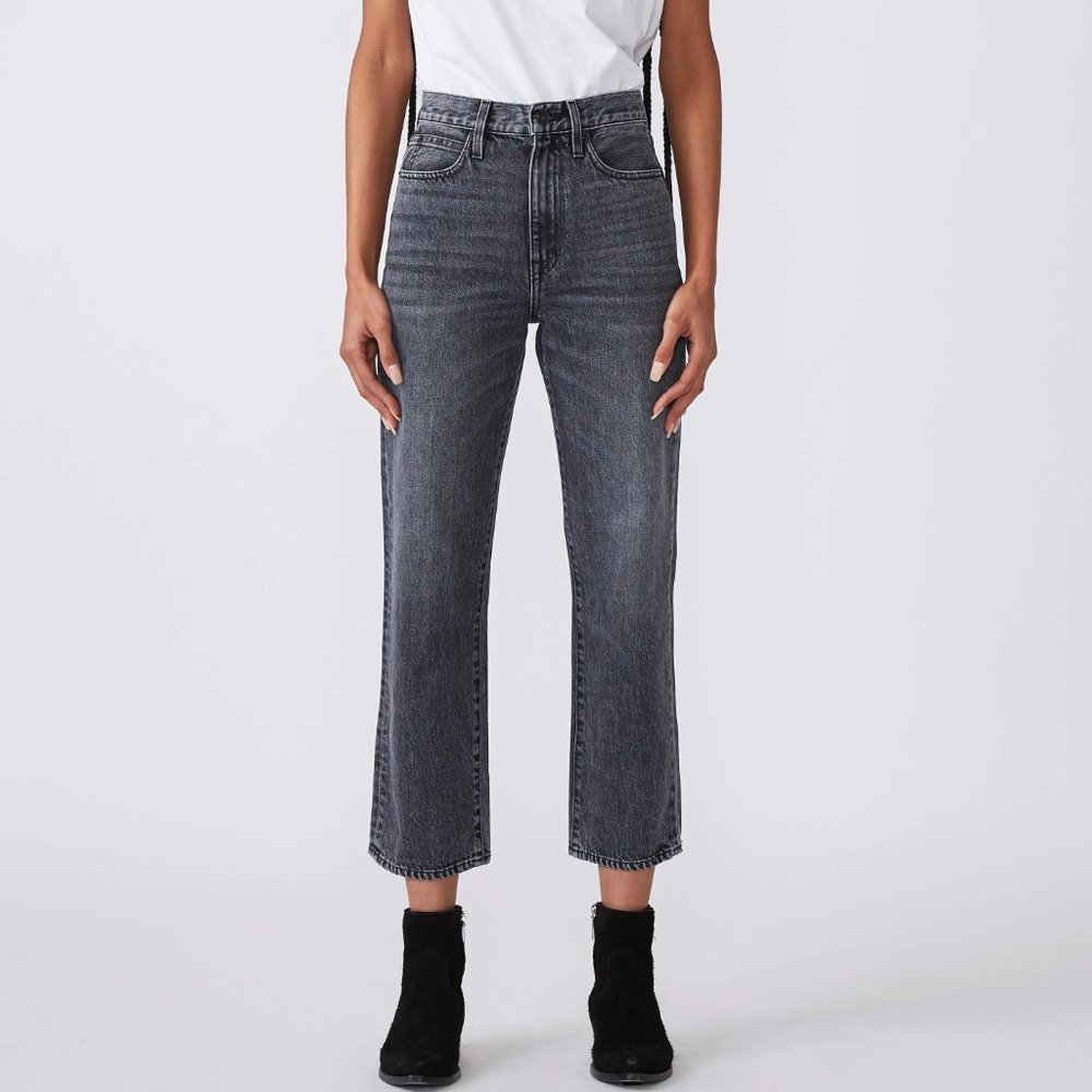 SLVRLAKE London Crop High Rise Straight Leg Jean Women's Size 28